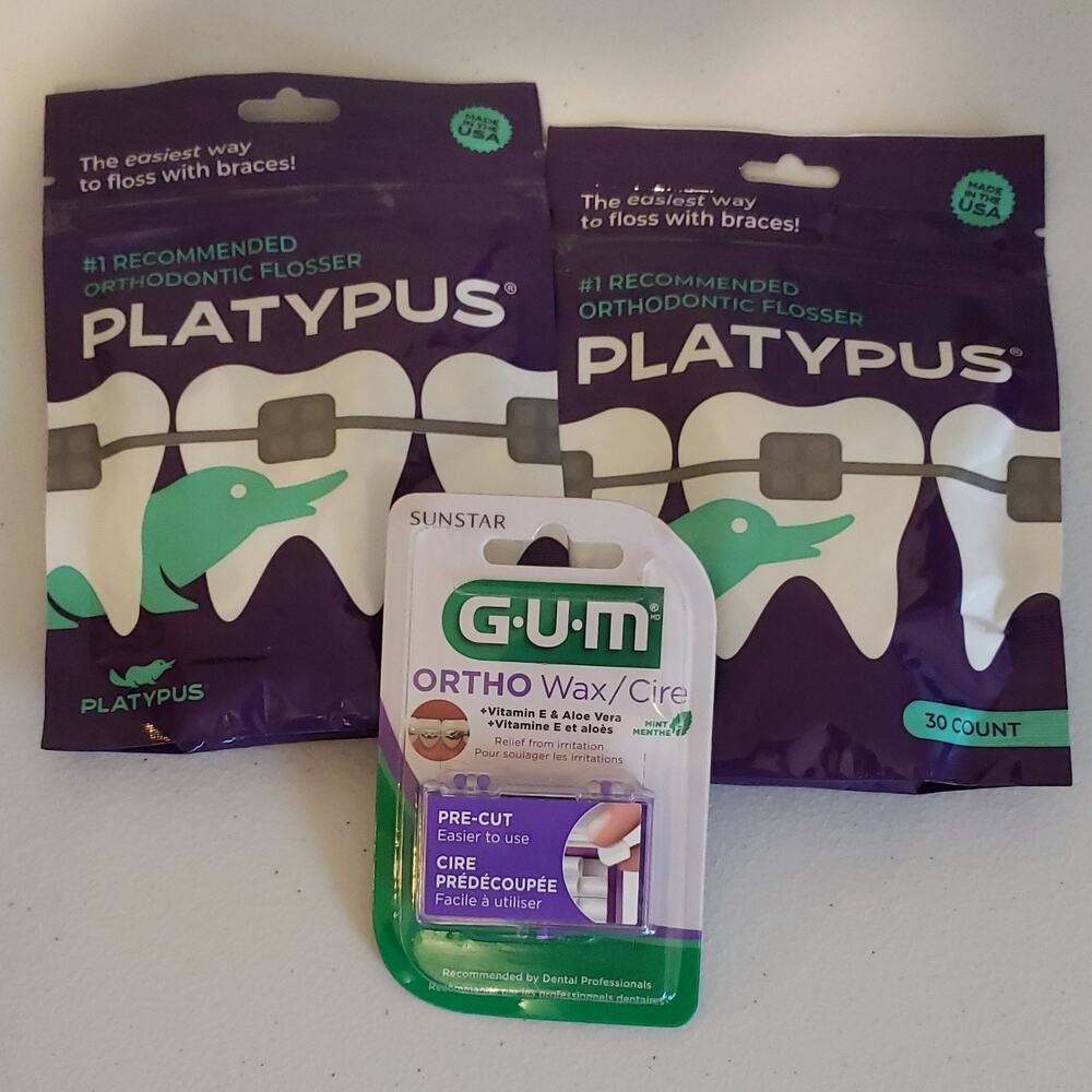 Platypus Orthodontic Flosser Floss Picks 30 Count Suitable for Braces